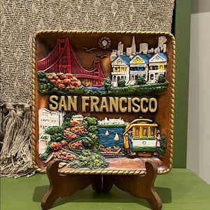 Vintage San Francisco 3D Relief Souvenir Plate — Made in Japan, SNCO